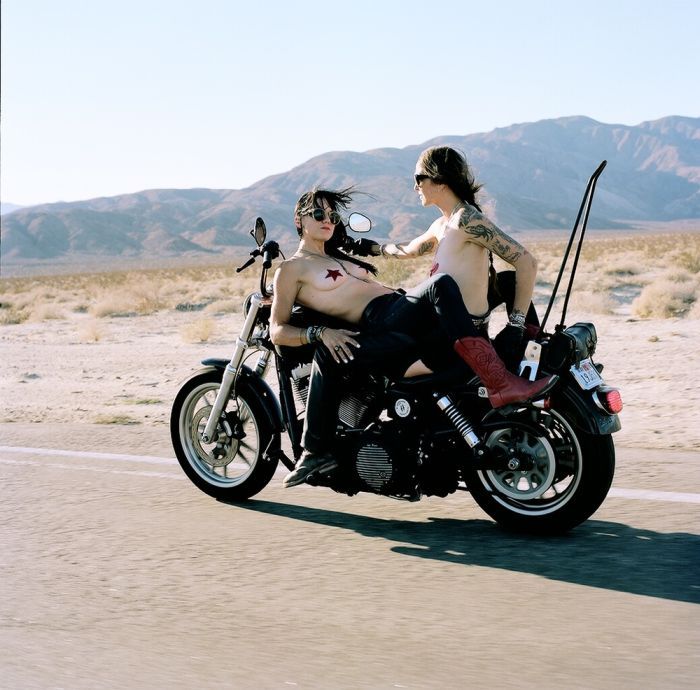 Girls on a motorcycle in Betin